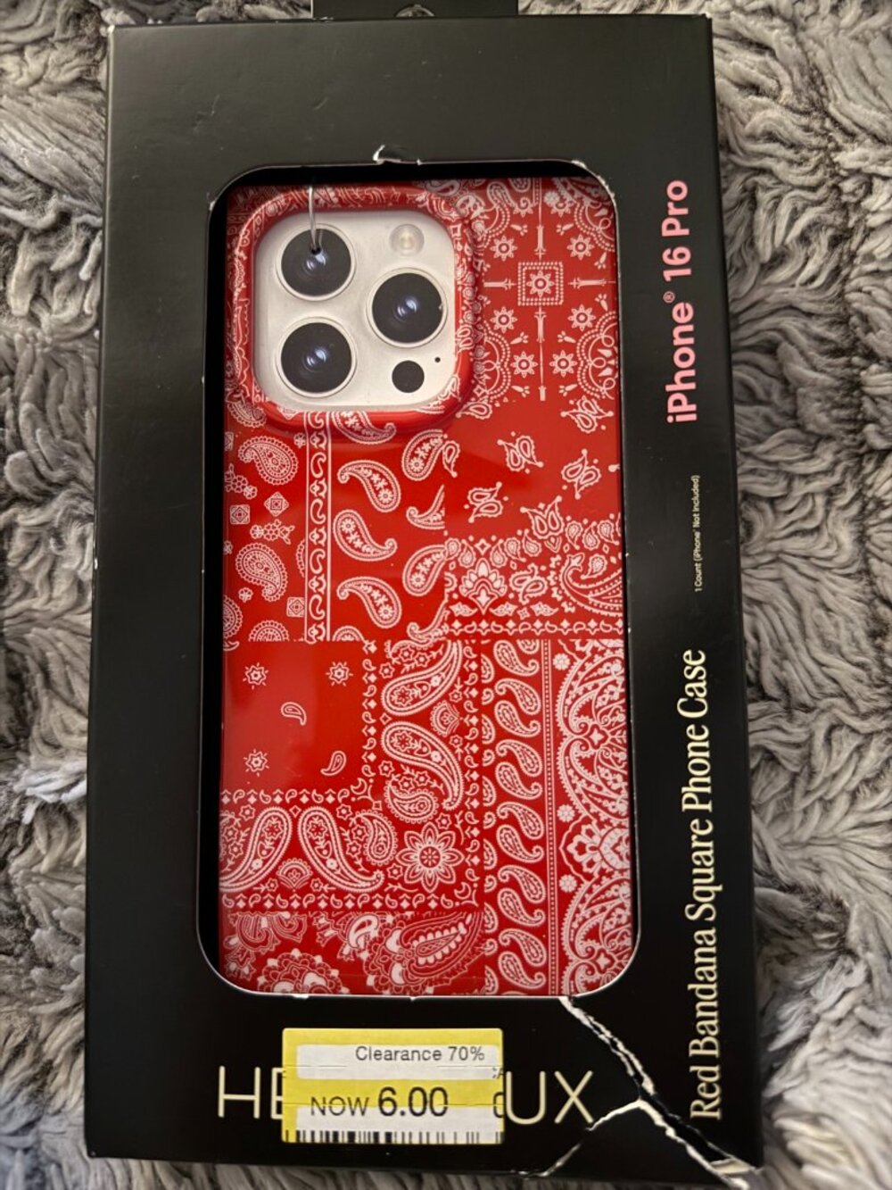 Hello Lux Red Bandana iPhone 16 Pro Case New